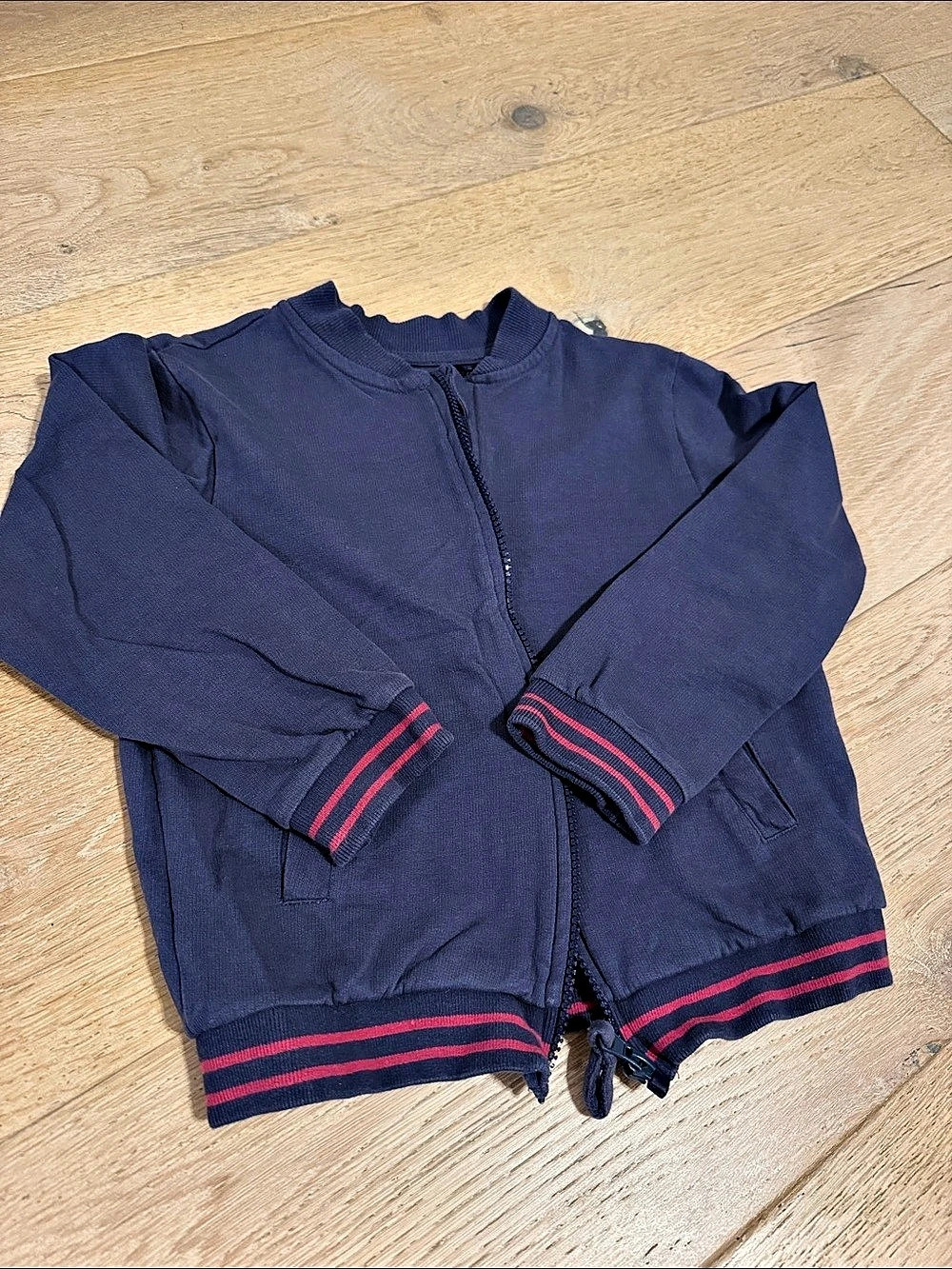 Kids Blue Striped Trim Jacket size 7 128cm